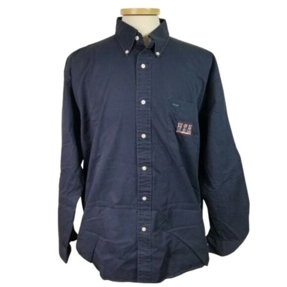 Tommy Hilfiger Extra Large Mens Vintage USA Stars Blue Cotton Shirt - Picture 1 of 8